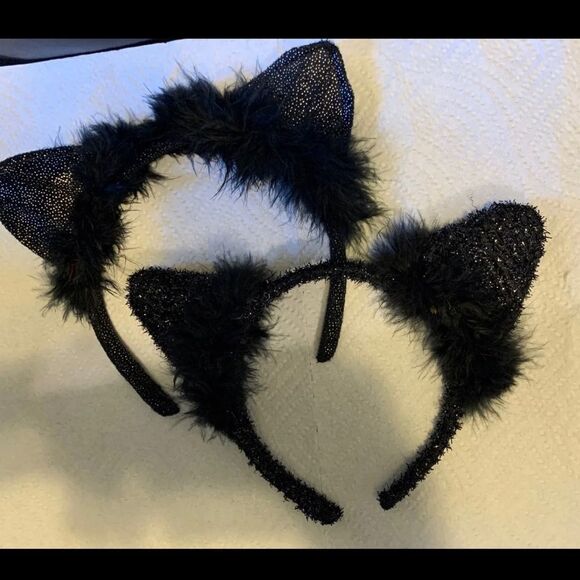 2 soft faux fur furry cat kitten ears headband hair band costumes. - Picture 2 of 5